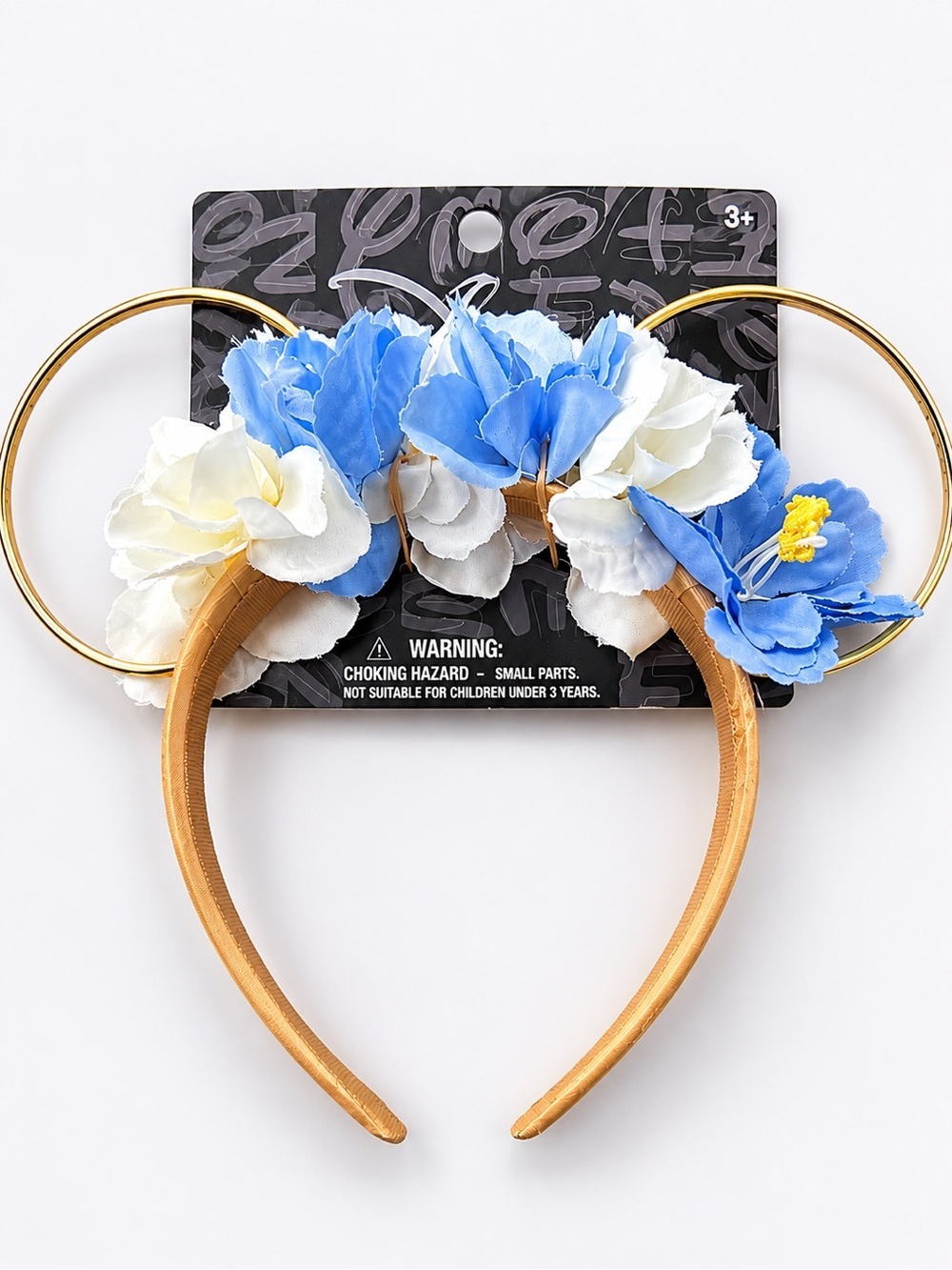 NWT-Disney Floral Floral Minnie Mouse Headband- Blue & White Flowers